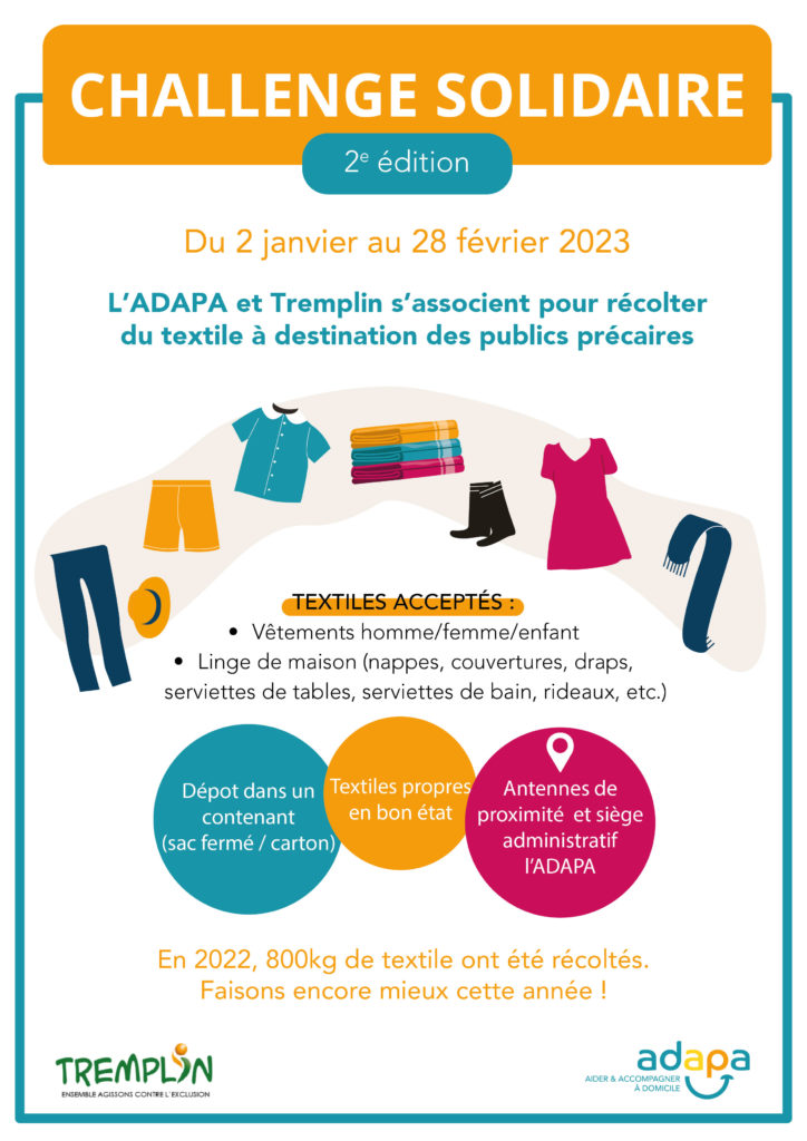 Affiche du challenge solidaire ADAPA